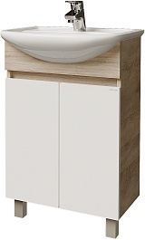 Grossman Тумба под раковину Поло 55 дуб сонома светлый/белая – фотография-1